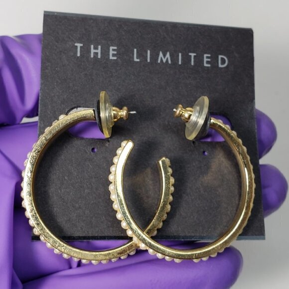 Stylish Polished Gold tone Open Hoop Earrings - Size 1.5-inch - Women's Fashion - Picture 4 of 8